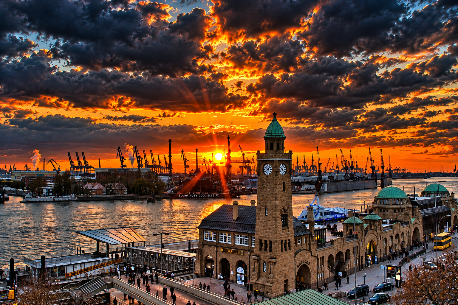 Hamburg Hafen Sonnenuntergang 002